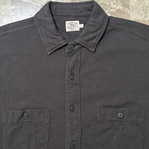 Marine Layer Shirt Mens Medium Grey Seasons Knit Short Sleeve Button Cotton